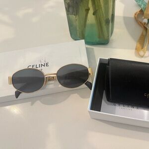 Celine Gold and Black Sunglasses